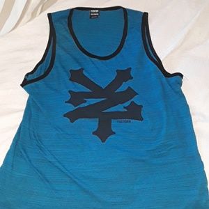 A blue Muscle Shirt